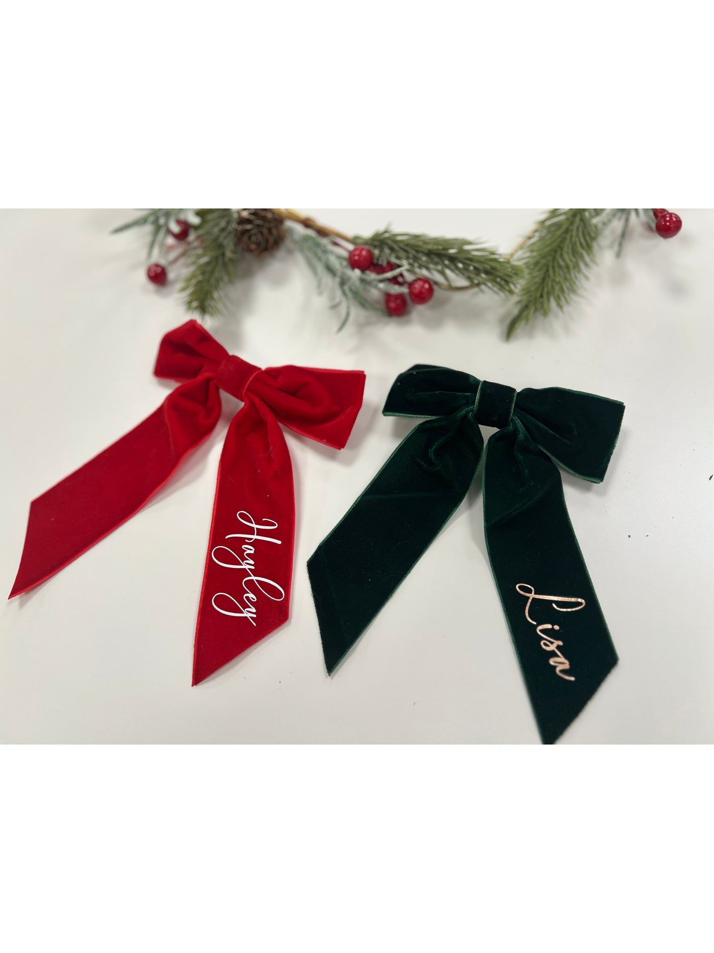 Personalised Velvet Christmas Hair Bow