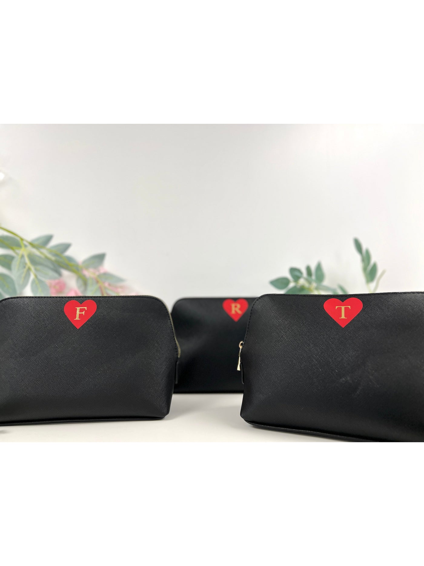 Personalised Love Heart cosmetic bag