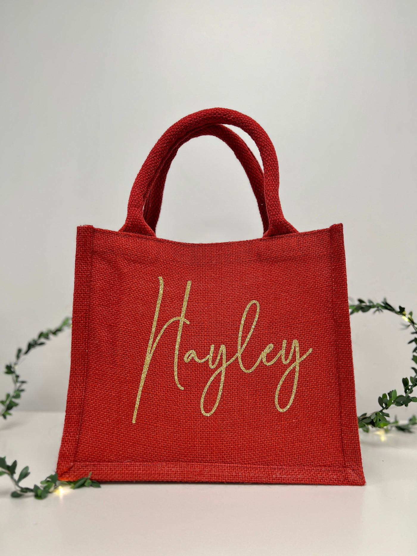 Red Personalised Tote Bag, Christmas Gift Bag