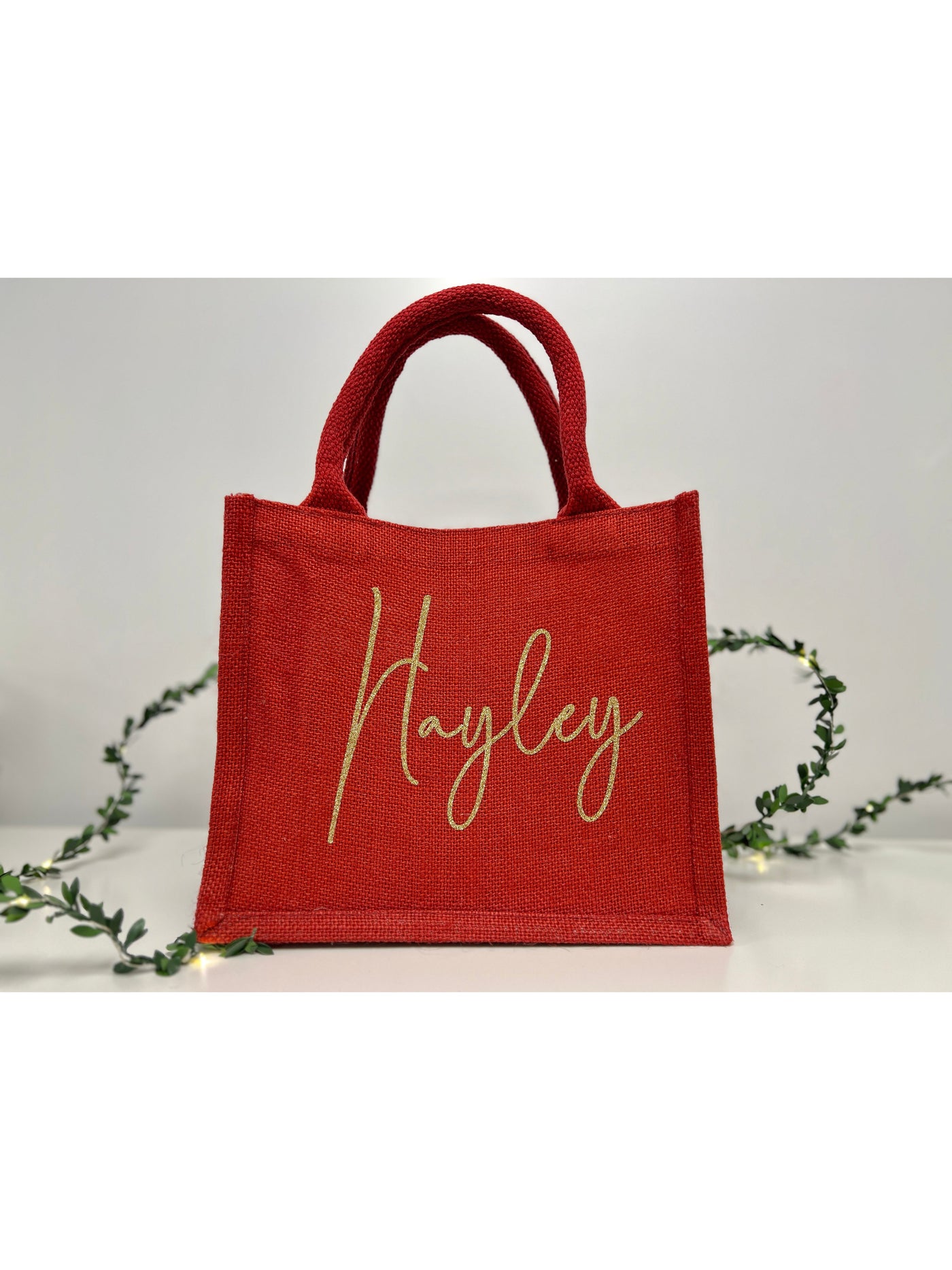 Red Personalised Tote Bag, Christmas Gift Bag