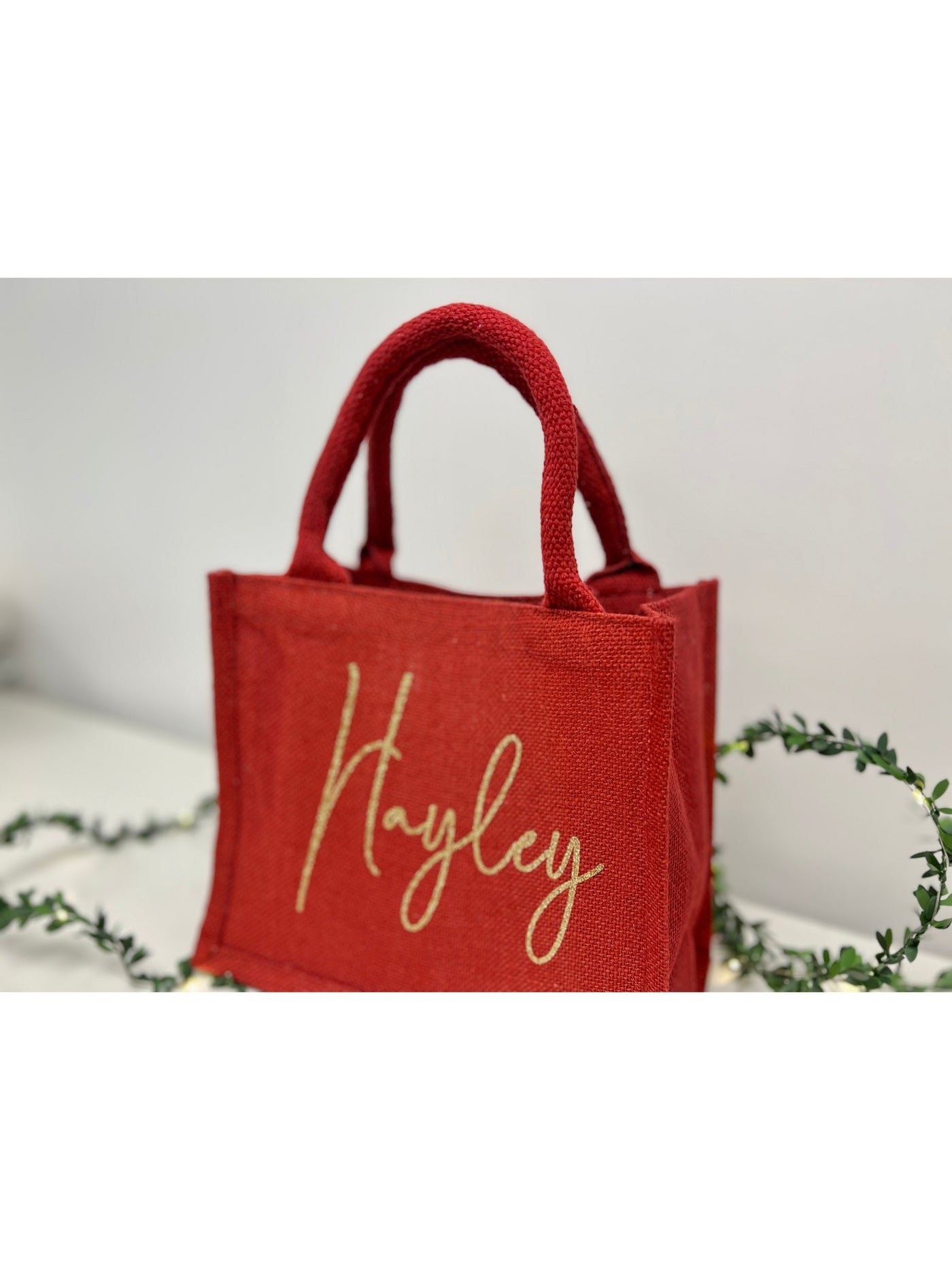 Red Personalised Tote Bag, Christmas Gift Bag