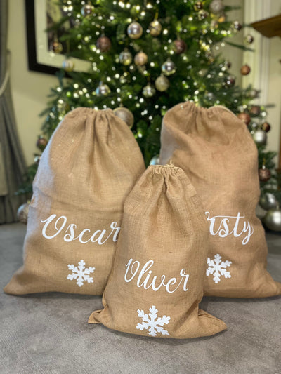 Personalised Santa Sacks | Stockings for Christmas | Kids Gift Bags | Christmas Eve Box | Custom xmas gift | Personalize Stocking Stuffer