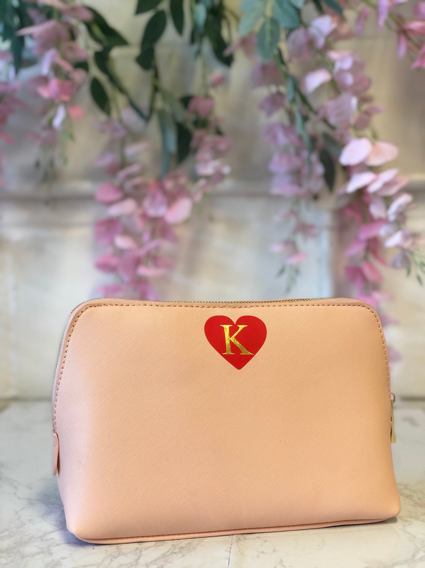 Personalised Love Heart cosmetic bag