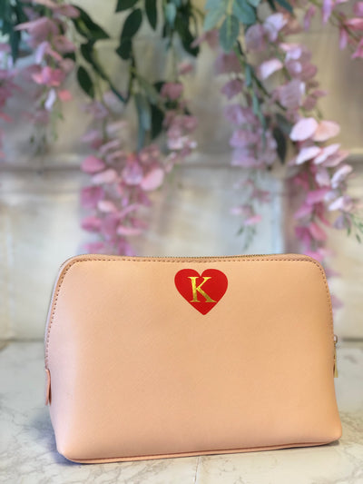 Personalised Love Heart cosmetic bag