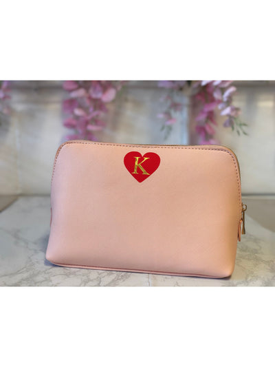 Personalised Love Heart cosmetic bag