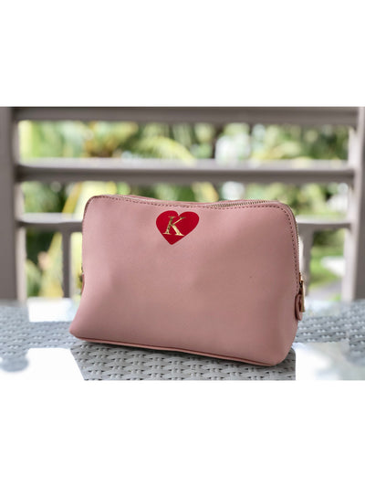 Personalised Love Heart cosmetic bag